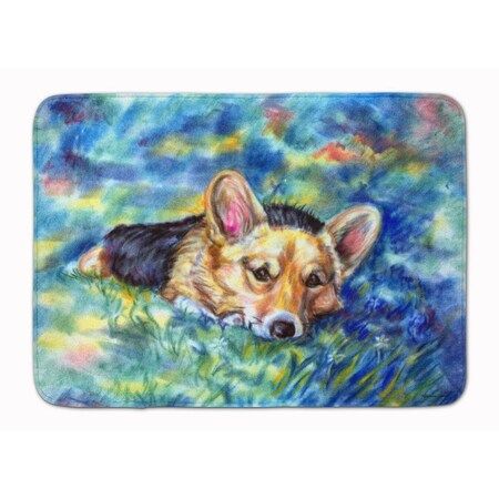 Carolines Treasures Corgi Tuckered Out Machine Washable Memory Foam Mat 7409RUG